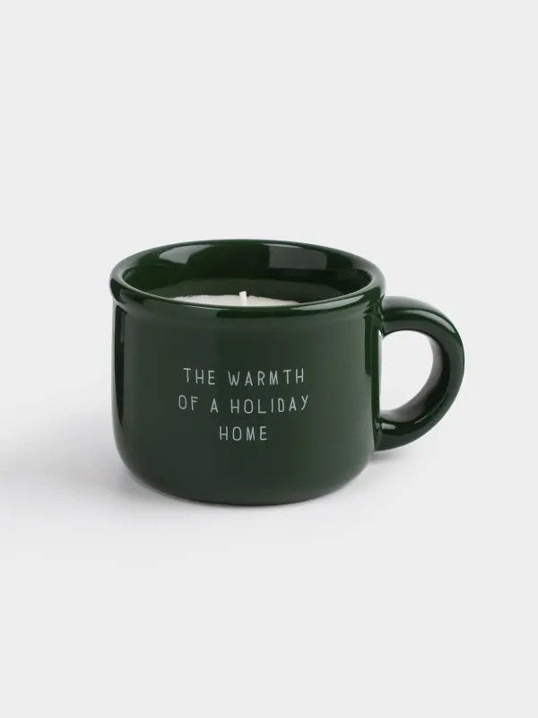 Свеча ароматическая, 12х7 см, в подсвечнике, керамика, Кружка, Beurre & Ice Cream & Vanilla, Ceramo candle, image-0