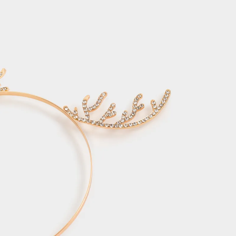 Ободок карнавальный, 16х20 см, детский, металл, золотистый, Оленьи рожки, Sparkly deer, image-4