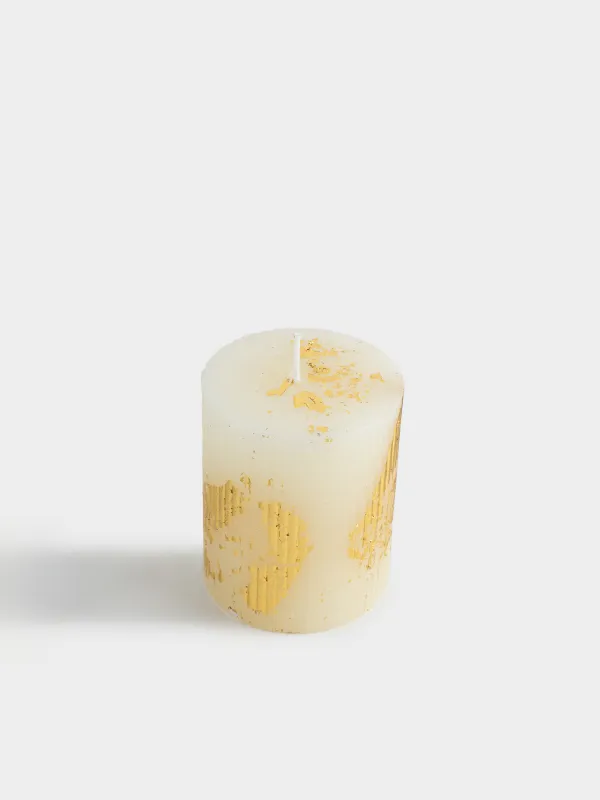 Свеча, 7x10 см, цилиндрическая, Ribbed candle, image-1