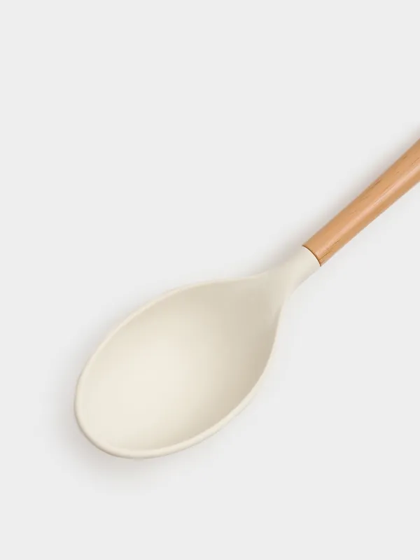 Ложка сервировочная, 32 см, силикон/пластик, бежевая, Letia, image-2
