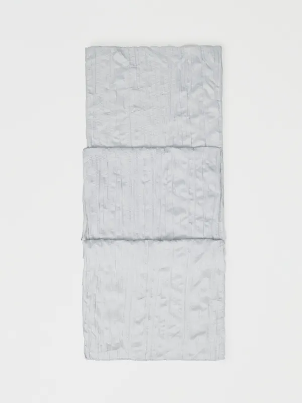 Дорожка настольная, 40х160 см, полиэстер, светло-серая, Мятый эффект, Dented, image-0