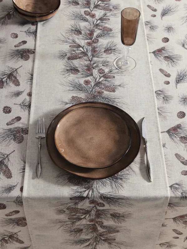 Дорожка настольная, 40х160 см, Еловые ветви, Spruce branches, image-6