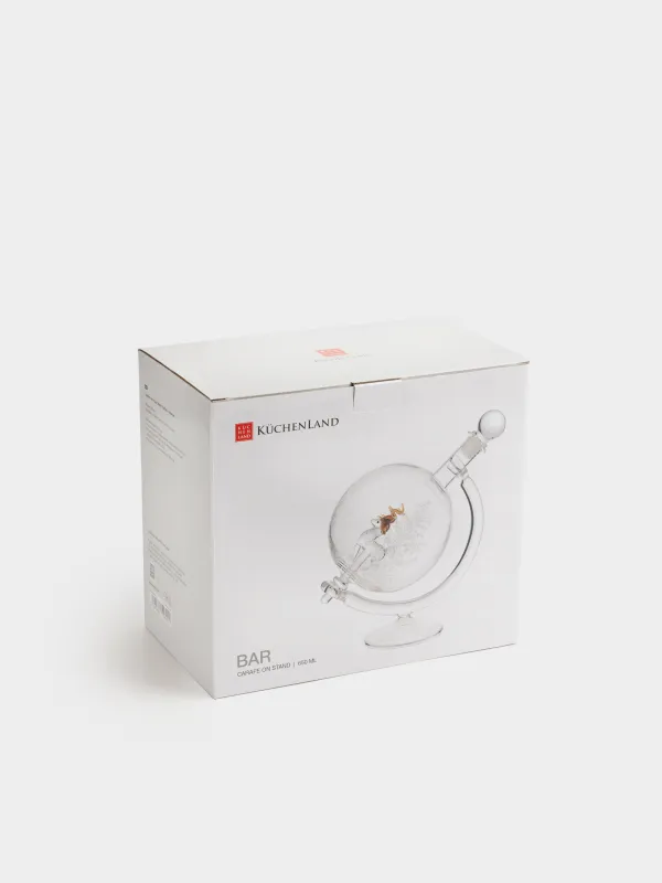 Графин, 650 мл, на подставке, Глобус с оленем, Bar, image-5