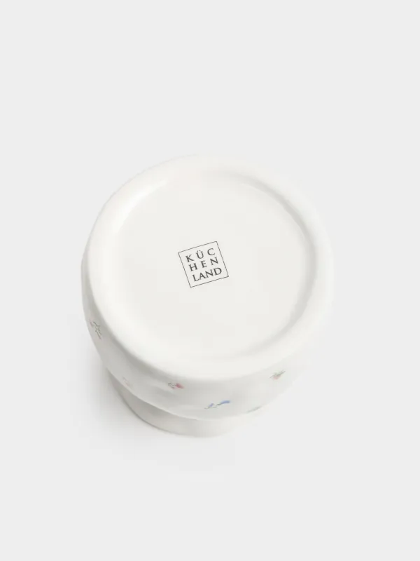 Сахарница, 12 см, 340 мл, с ложкой, керамика D/сталь, молочная, Нежные цветы, El flora, image-6