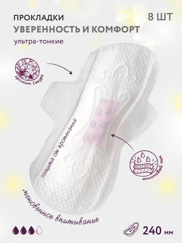 Прокладки гигиенические, 24 см, 8 шт, с крылышками, ароматизированные, Normal, Usually, image-2