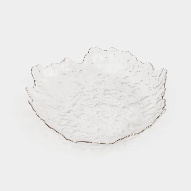 Блюдо, 25 см, стекло, с серебристым кантом, Nautilus silver, image-1