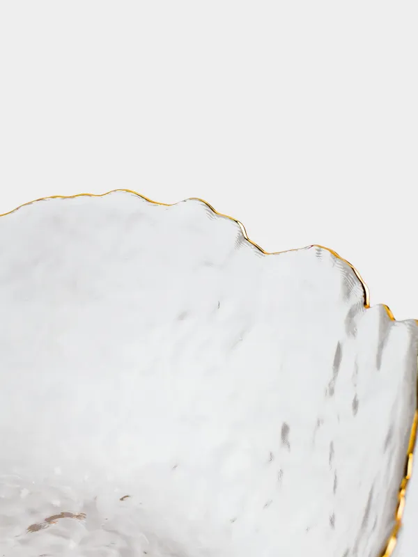 Салатник, 20х9 см, 1,1 л, стекло, с золотистым кантом, Nautilus gold, image-2