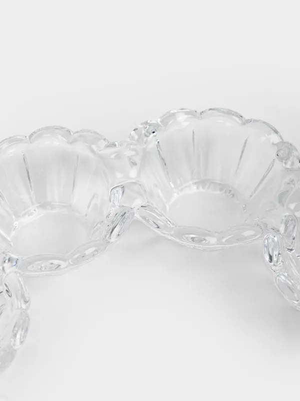 Блюдо пасхальное, 19х3 см, 8 отд, стекло Р, Цветок, Clear pattern, image-3