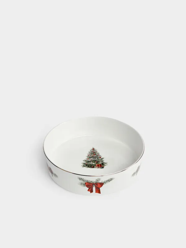 Блюдо, 24х6 см, с бортами, Елка с подарками, Christmas miracle classic, image-2