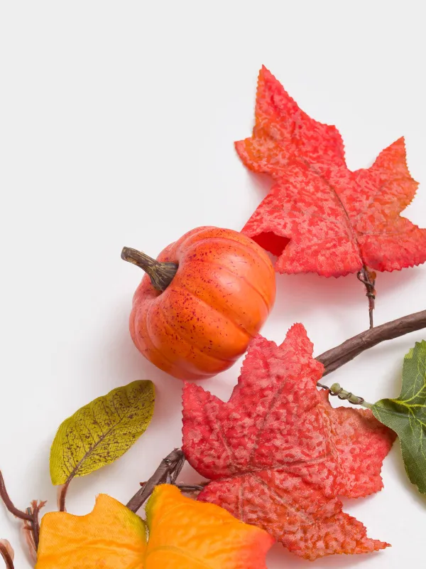 Ветка-гирлянда декоративная, 1,1 м, пенопласт/пластик, Тыквы и листья, Forest symphony decor, image-4