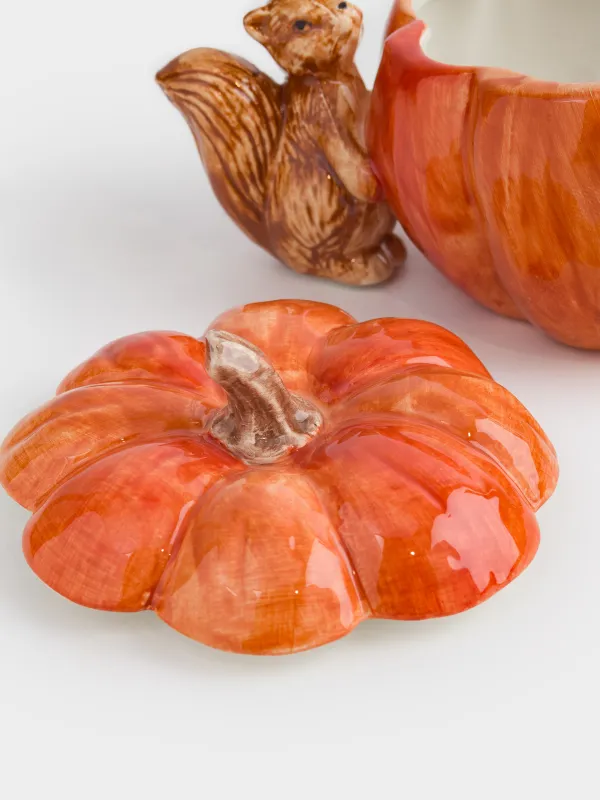 Емкость для хранения, 22х12 см, 550 мл, керамика D, Еж и белка с тыквой, Forest symphony, image-5