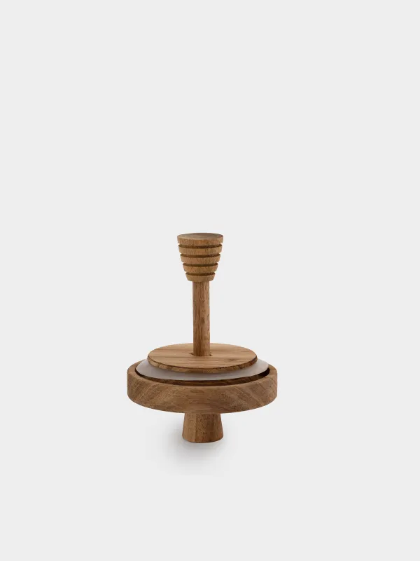 Банка для меда, 400 мл, с ложкой, стекло Б/дерево, Noble tree, image-3