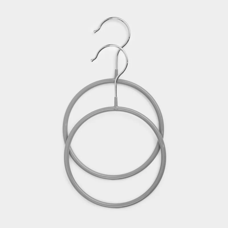 Вешалка для шарфов/платков, 14х23 см, 2 шт, металл с покрытием, серая, Colorful house