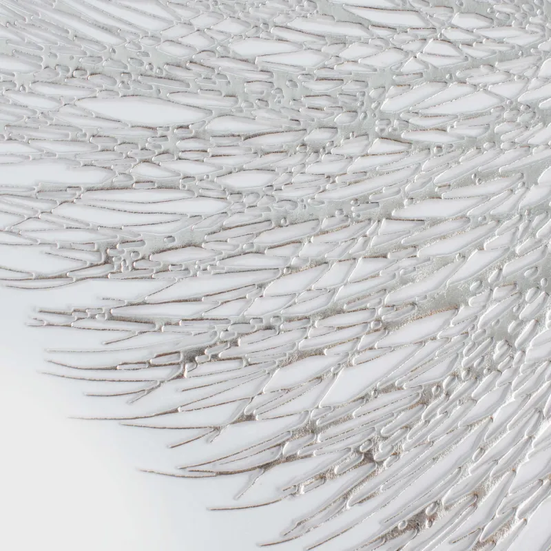 Салфетка под приборы, 38 см, ПВХ, круглая, серебристая, Azhur Grid, image-2