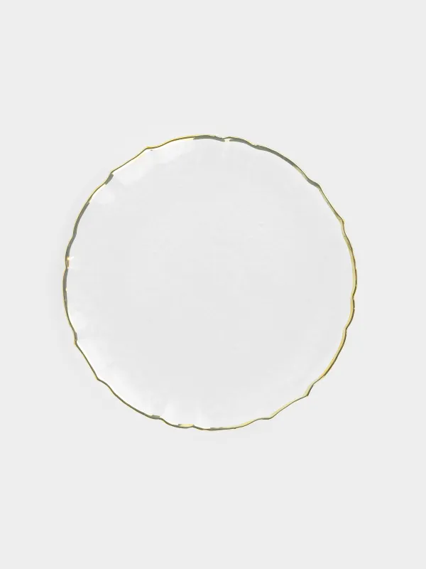 Тарелка подстановочная, 33 см, стекло, с золотистым кантом, Nautilus gold, image-0