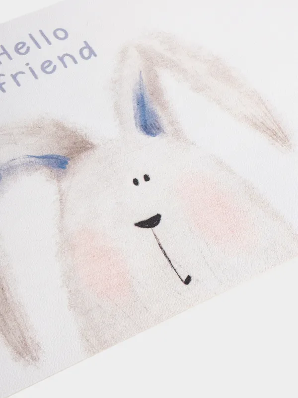 Салфетка под приборы, 33х46 см, ПВХ, прямоугольная, бело-голубая, Hello friend, Rock print, image-4