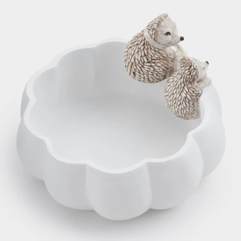 Ваза декоративная, 20х14 см, полирезин, бежевая, Ежики в тыкве, Slight frost, image-2