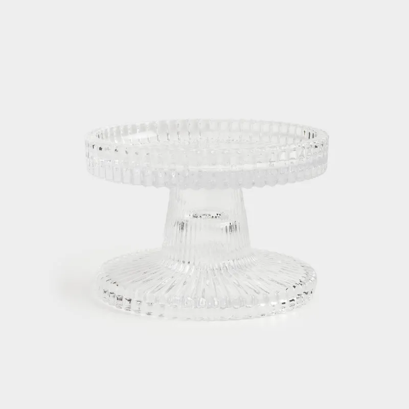 Подсвечник, 9 см, двусторонний, для тонкой/цилиндрической свечи, на ножке, стекло, Ribedic