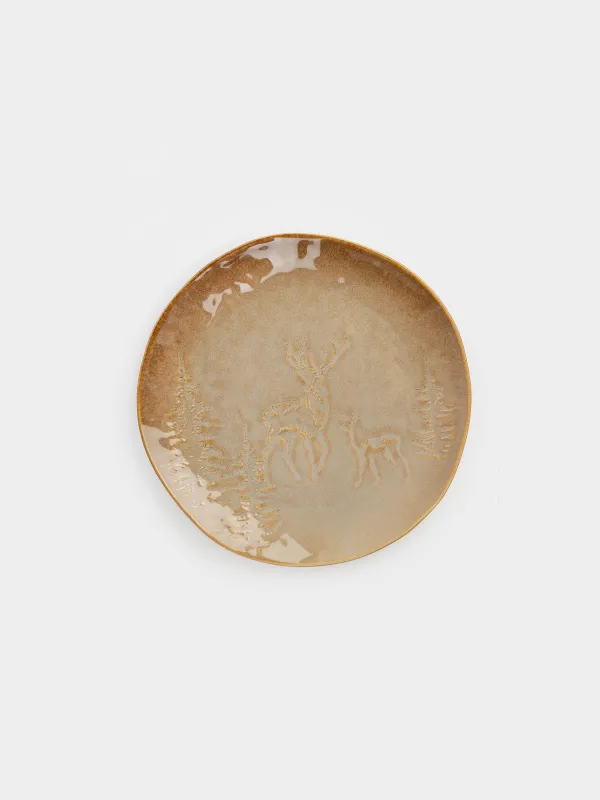 Тарелка обеденная, 27 см, Олени в лесу, Snowy forest, image-0