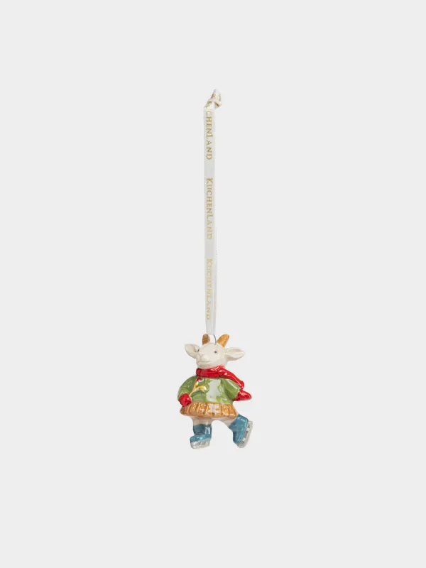 Игрушка елочная, 6 см, Коза на коньках, Figure christmas, image-0