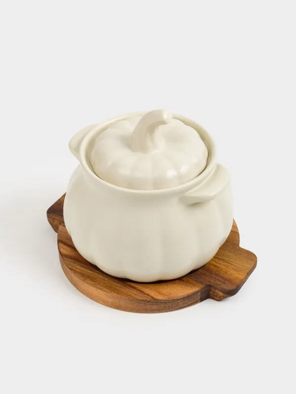 Кокотница, 13 см, 530 мл, с крышкой, Тыква, Gourd, image-1