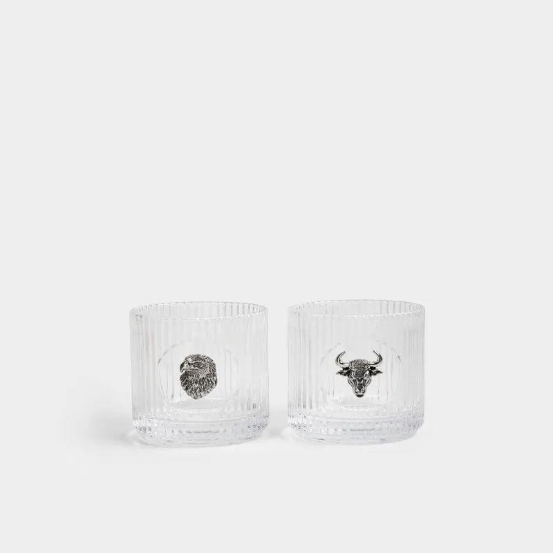 Набор для виски, 2 перс, 6 пр, в коробке, стаканы/шармы, стекло Р/металл, Звери, Lux elements