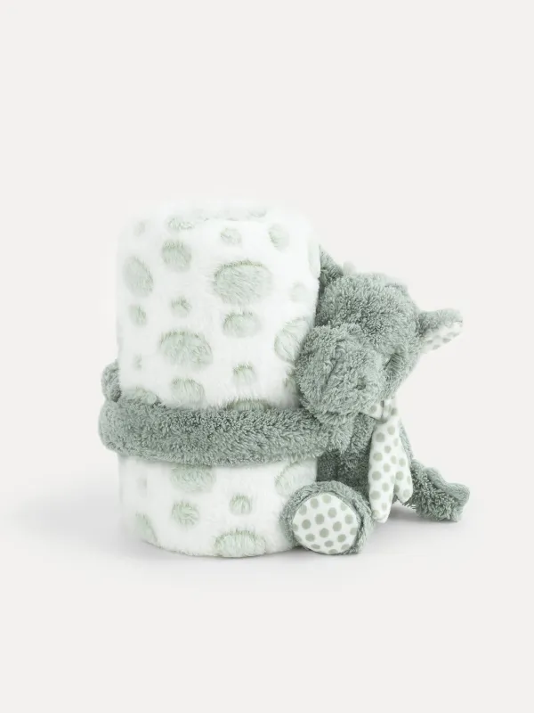 Плед с игрушкой, 78х96 см, полиэстер, зеленый, Динозавр, Dino, image-0