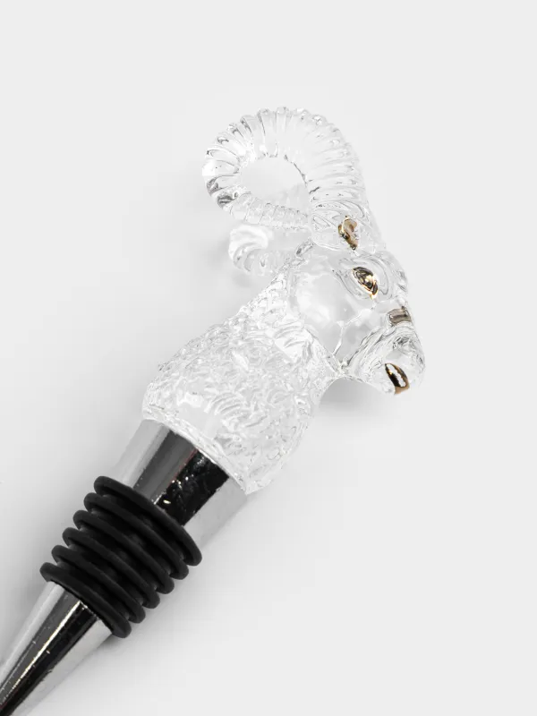 Пробка для винной бутылки, 12 см, Баран, Sheep silver, image-1