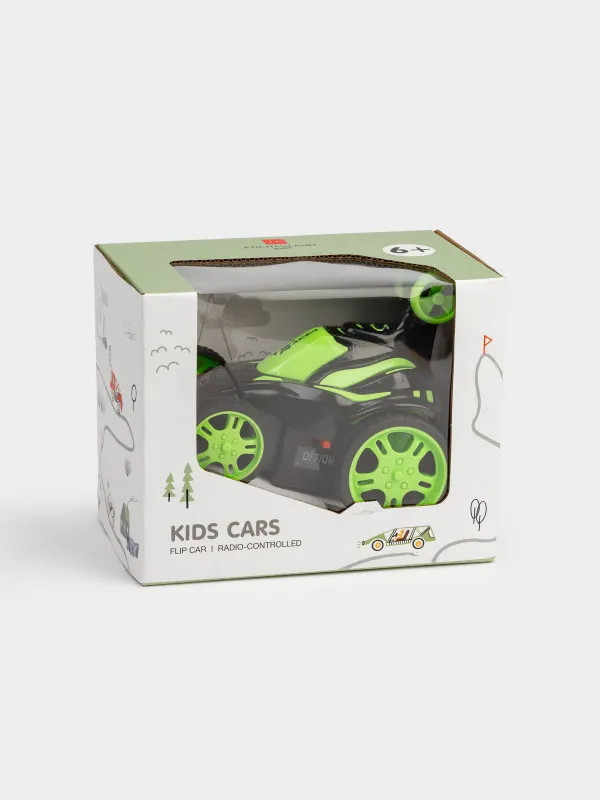 Игрушка, 12х11 см, радиоуправляемая, пластик, зеленая, Машина-перевертыш, Kids cars, image-5