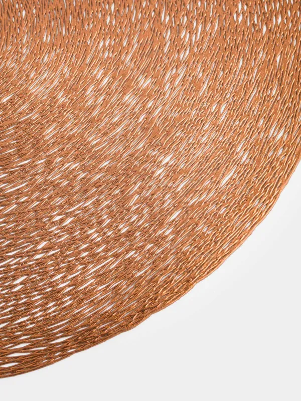 Салфетка под приборы, 38 см, ПВХ, круглая, медная, Azhur, image-3
