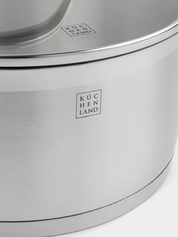 Кастрюля, 22 см, 4 л, с крышкой, сталь/стекло Б, Silver Stone, image-3