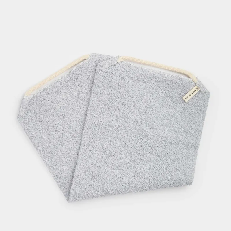 Мочалка-лента для мытья тела, 45х21 см, нейлон/хлопок, серо-голубая, Unique spa