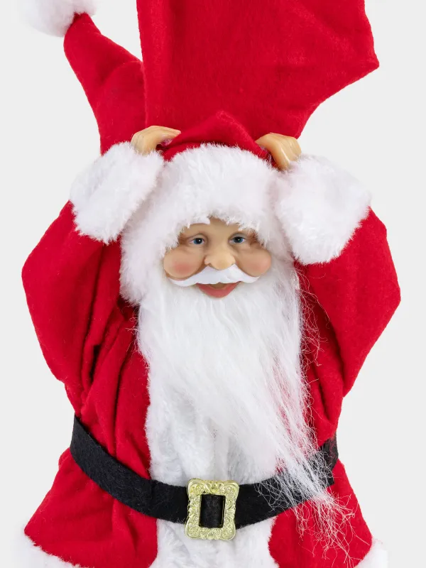 Изделие декоративное, 78 см, подвесное, пластик/полиэстер, красное, Санта на банте, Magic time, image-3