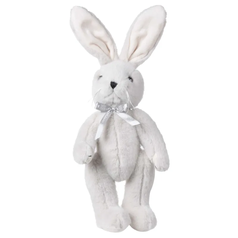 Игрушка, 30 см, мягкая, с подвижными лапами, полиэстер, светло-серая, Кролик, Rabbit toy