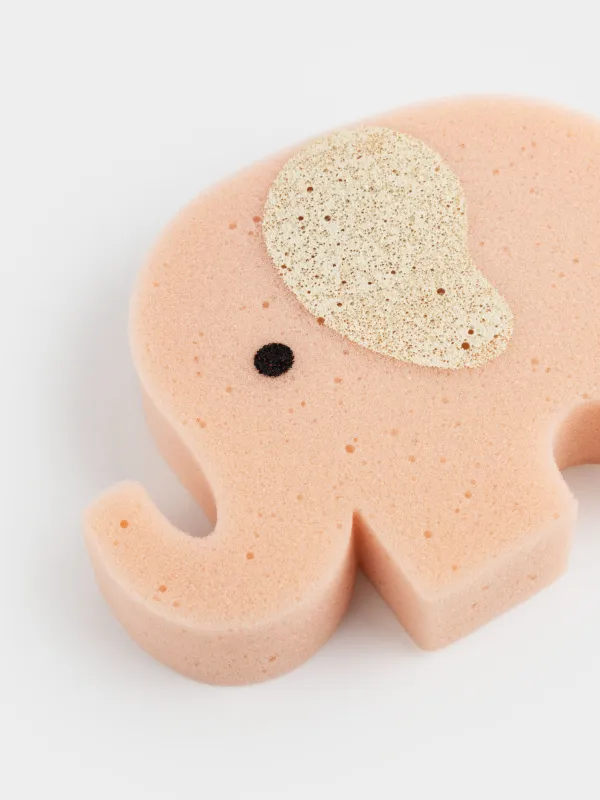 Губка для мытья тела, 12 см, детская, полиуретан, бежевая, Слон, Childhood, image-4