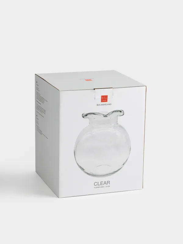 Ваза для цветов, 23 см, стекло, Clear, image-4