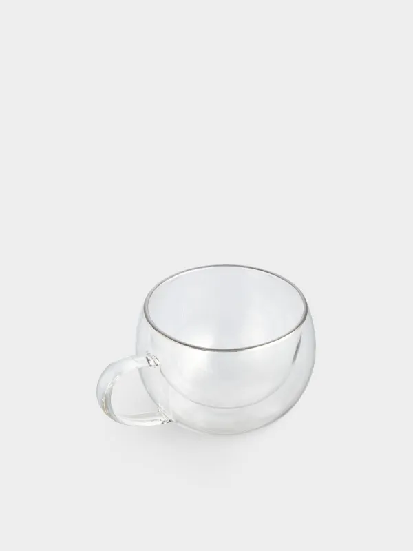 Кружка, 270 мл, 2 шт, стекло Б, с серебристым кантом, Air-Silver, image-2