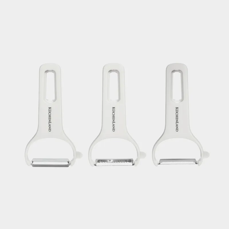 Набор овощечисток, 3 пр, сталь/пластик, кремовый, Regular