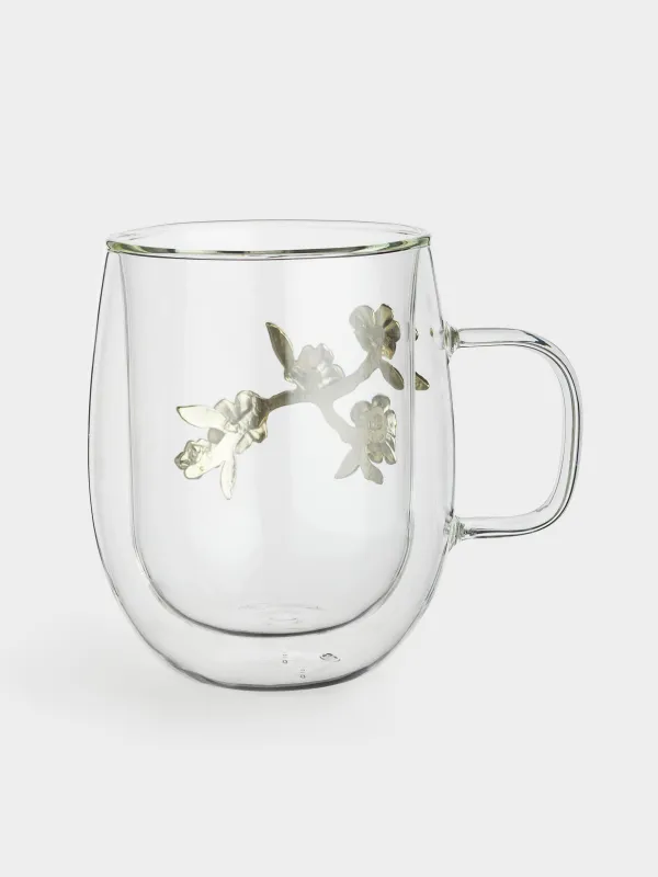 Кружка, 350 мл, Золотистые цветы, Air decor, image-3