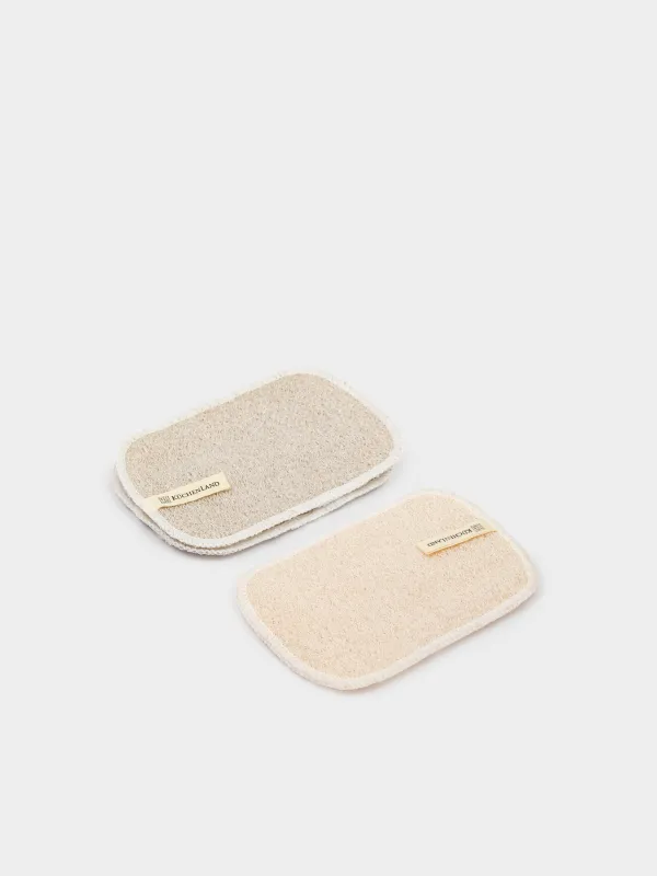 Тряпка для мытья посуды, 15x10 см, 3 шт, натуральное волокно, бежевая, Clean, image-3