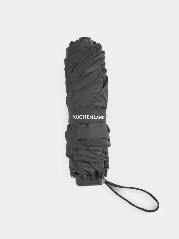 Зонт, 52/21 см, складной, эпонж, черный, Rainy day, image-4