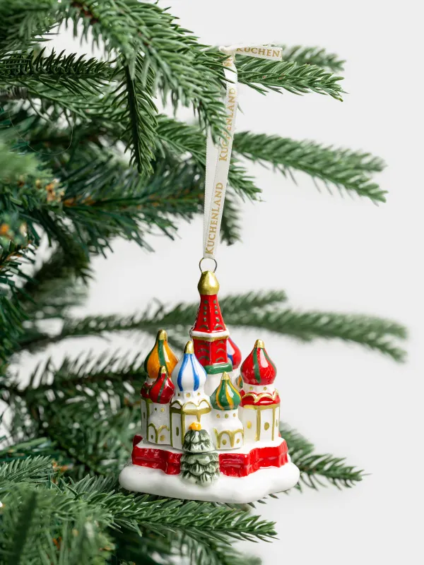 Игрушка елочная, 9 см, керамика, Собор Василия Блаженного, Figure christmas, image-3