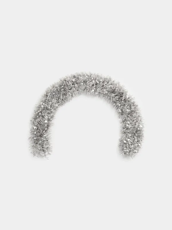 Гирлянда декоративная, 2 м, мишура, серебристая, M, Tinsel christmas, image-2