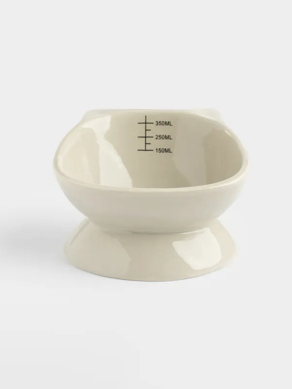 Миска для животных, 13х9 см, 350 мл, с мерной шкалой, на ножке, керамика D, серая, Кот, Whiskers, image-0