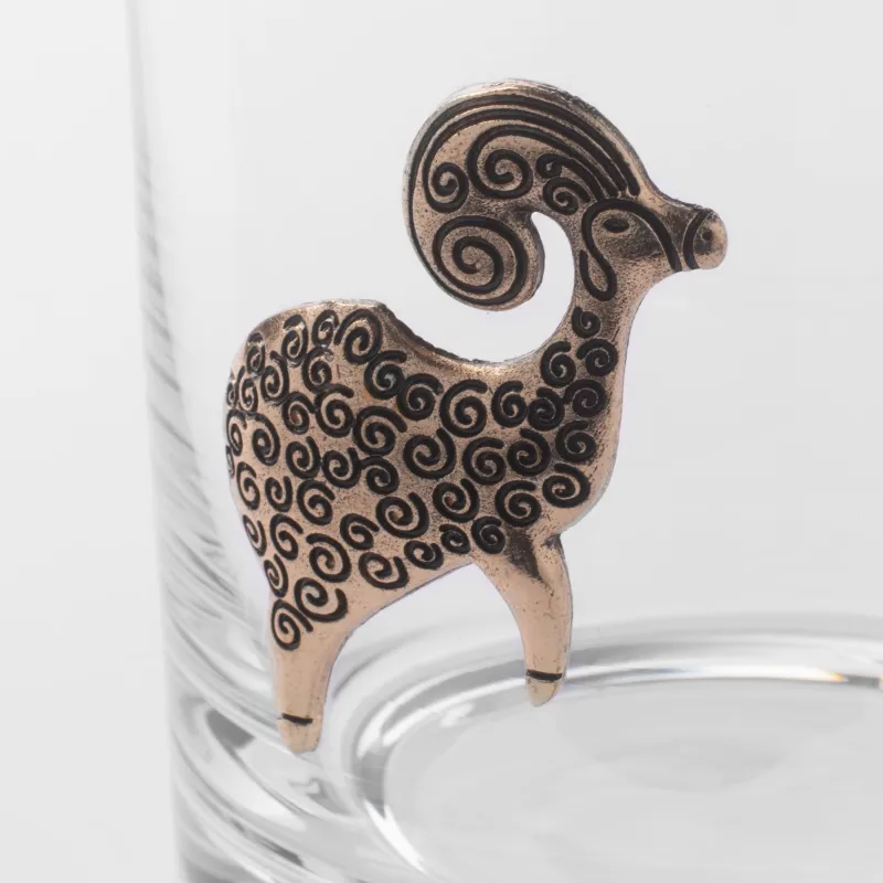 Стакан для виски, 10 см, 340 мл, стекло/металл, золотистый, Овен, Zodiac, image-4