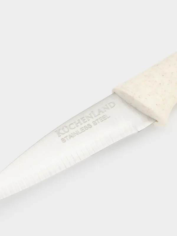 Нож для чистки овощей, 9 см, сталь/пластик, молочный, Speck-light, image-2