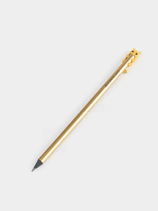 Карандаш, 18 см, чернографитный, с фигуркой, золотистый, Кот, Draw, image-1