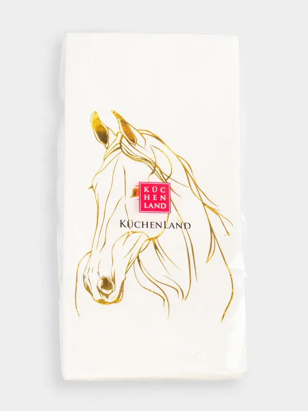 Салфетки бумажные, 33х33 см, 20 шт, Horse gold, image-4