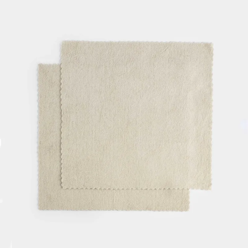 Тряпка для уборки, 32х32 см, 2 шт, микрофибра с ворсом, серо-бежевая, Clean