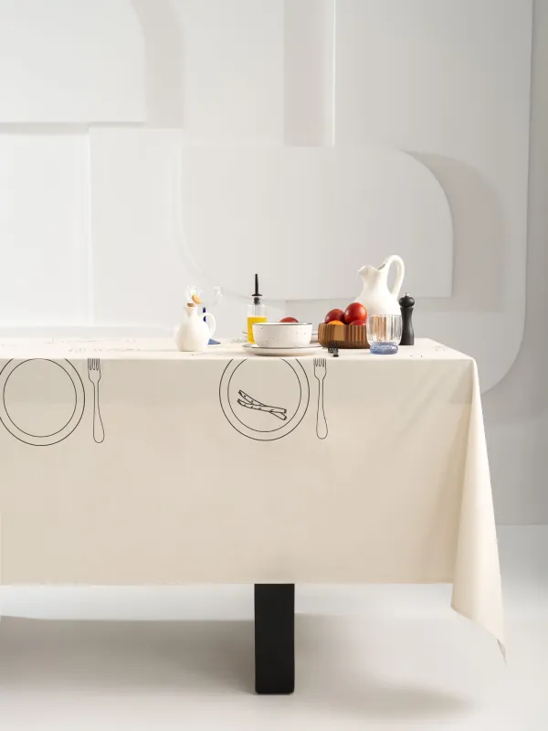 Скатерть, 160х160 см, хлопок, бежевая, Сервировка стола, Kitchen art, image-1